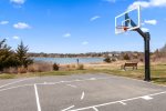 Basketball court with water views